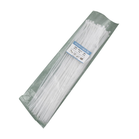 300 x 3.2 mm White Nylon Zip Tie