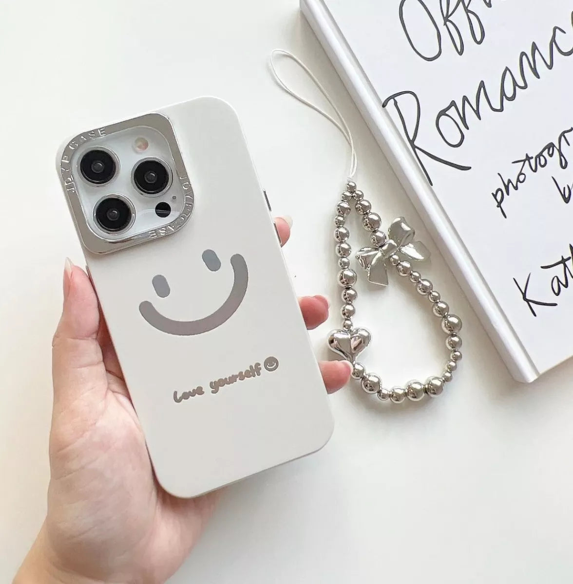 Cheerful smiley face Case with Phone Charm - iPhone