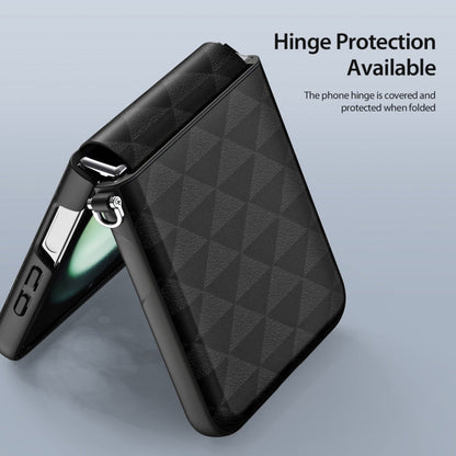 Galaxy Z Flip Series Premium Diamond PU Texture Hybrid Case