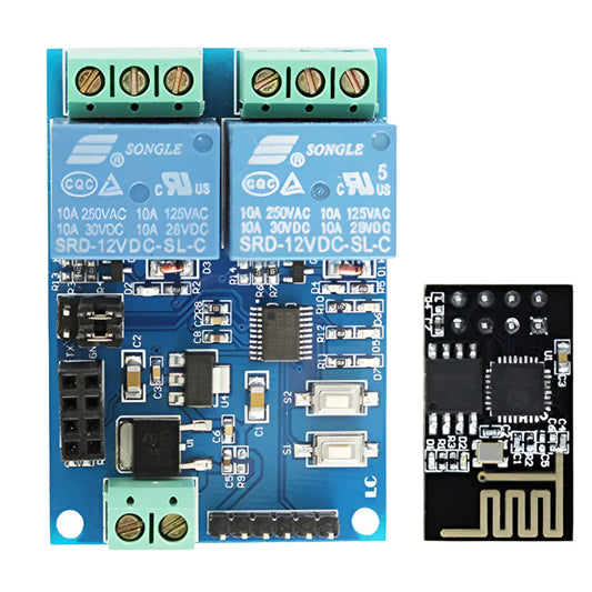 ESP8266 ESP-01 12V 2 Channels WiFi Relay Module Home Remote Control Switch
