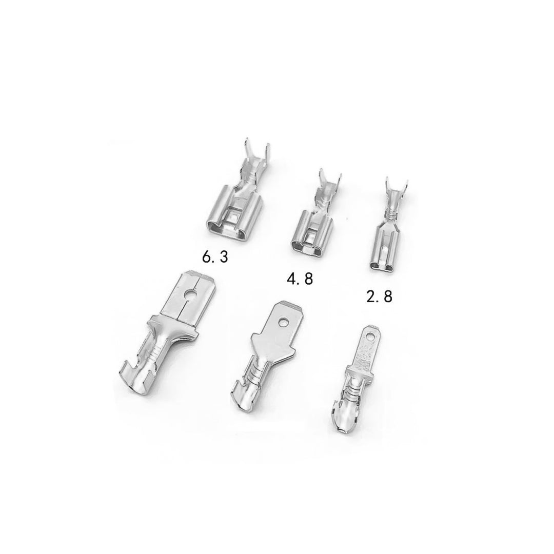 Lugs Thimble Pins Non-Insulated Spade Crimp Battery Connectors [Random Colour]