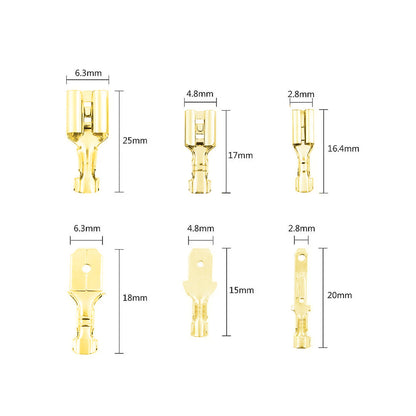 Lugs Thimble Pins Non-Insulated Spade Crimp Battery Connectors [Random Colour]