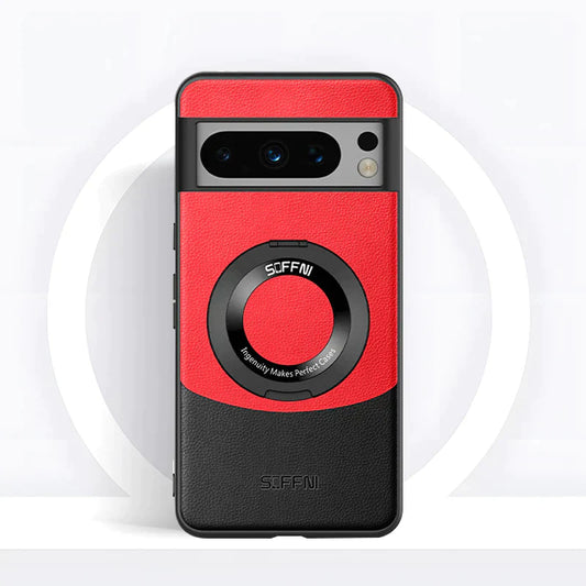 Contrast Leather Magnetic Ring Case - Google Pixel