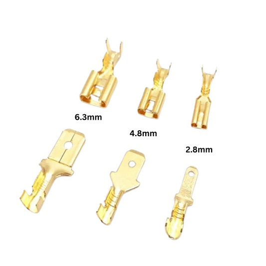 Lugs Thimble Pins Non-Insulated Spade Crimp Battery Connectors [Random Colour]
