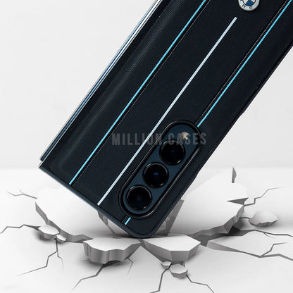 Galaxy Z Fold4 BMW Luxury Logo Stripe Case