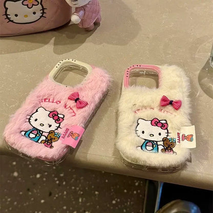 Kitty Fuzzy Embroidery Phone Case