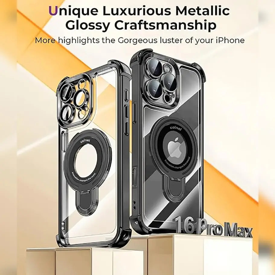 Luxury Plating Magnetic Bracket Case - iPhone