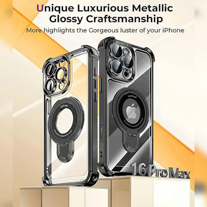 Luxury Plating Magnetic Bracket Case - iPhone