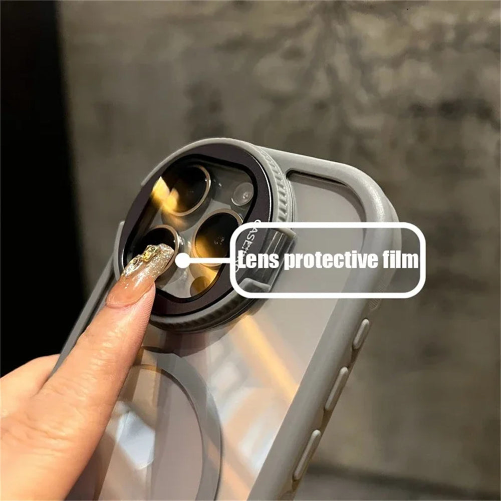 Durable Lens Flip Stand Magsafe Case - iPhone