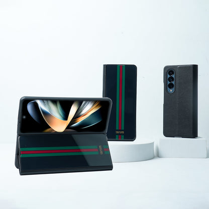 Galaxy Z Fold4 Premium Striped Glass Flip Case