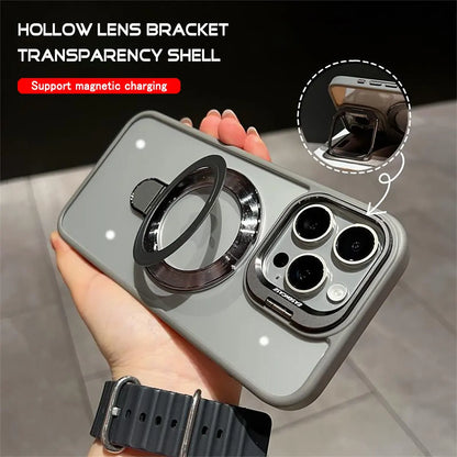 Luxury Transparent Kickstand Magsafe Case - iPhone