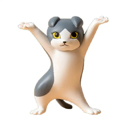 0907BA Kawaii Cats Pen Holder Funny Cat Doll Tabletop Figurines Plastic Crafts Earphone Holder For Office Home Decoration Accessories