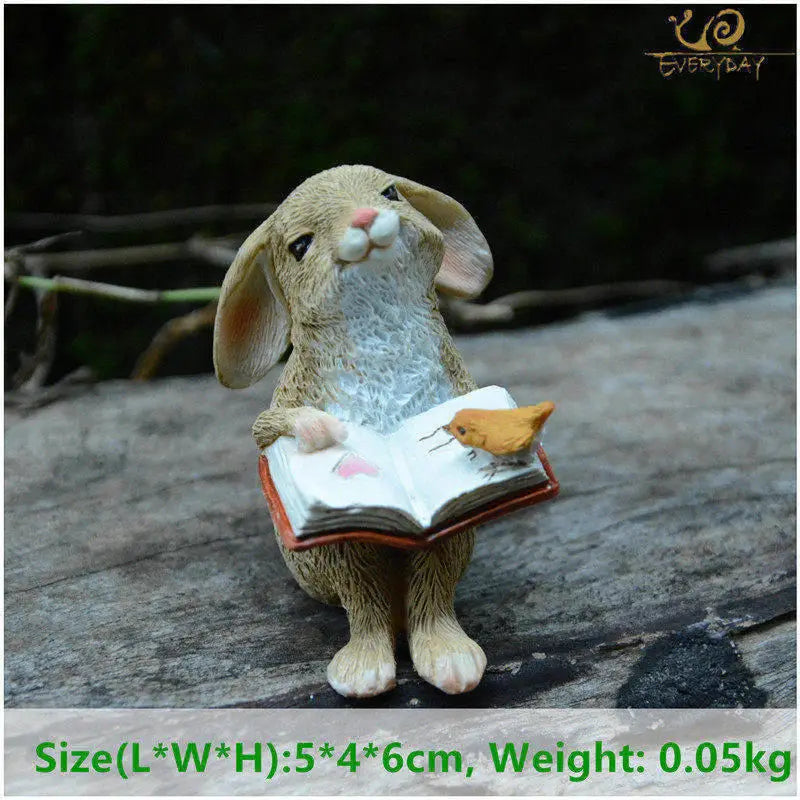 0907BA Everyday Collection Easter Decorations for Home Cute Rabbit Figurines Miniature Tabletop Ornaments Fairy Garden Thanksgiving