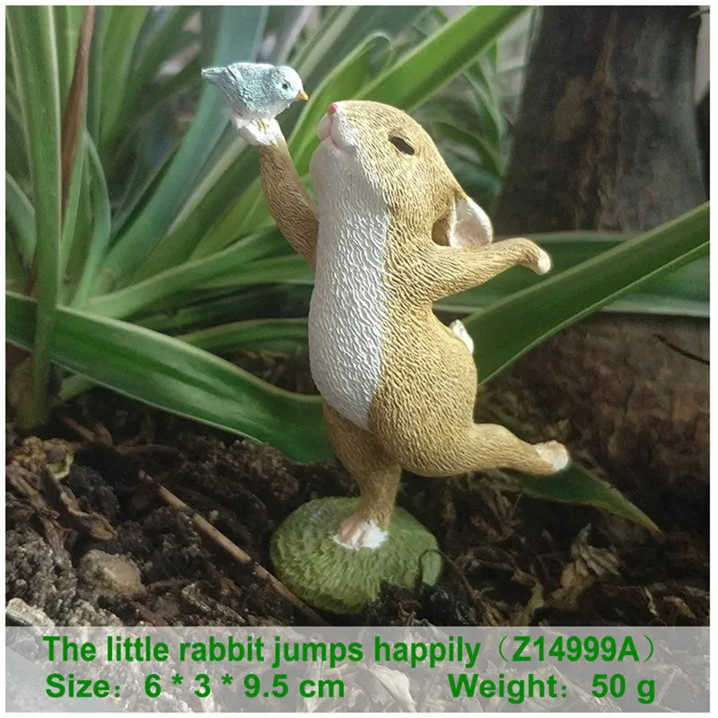 0907BA Everyday Collection Easter Decorations for Home Cute Rabbit Figurines Miniature Tabletop Ornaments Fairy Garden Thanksgiving