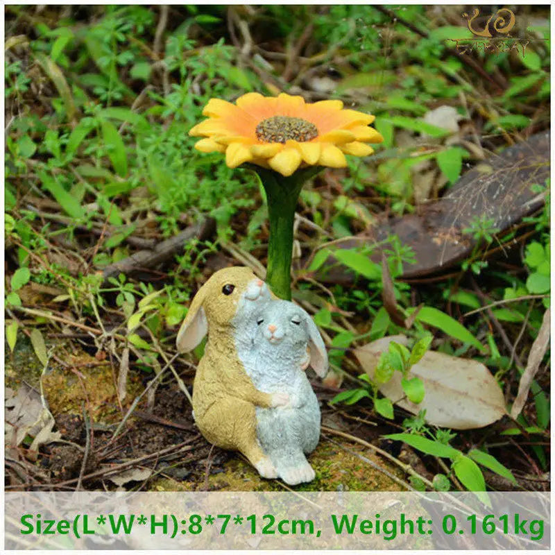 0907BA Everyday Collection Easter Decorations for Home Cute Rabbit Figurines Miniature Tabletop Ornaments Fairy Garden Thanksgiving