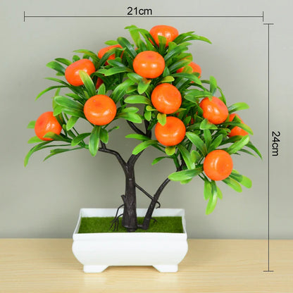 0407GG Artificial Plants Bonsai Small Tree Pot Fake Plant Flowers Potted Ornaments For Home Room Table Decoration Hotel Garden Decor