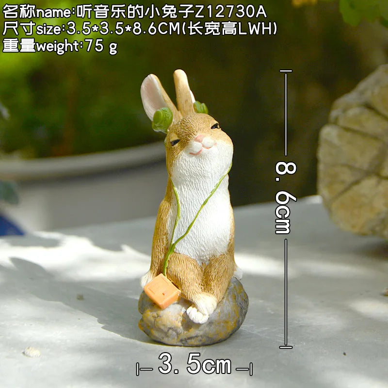 0907BA Everyday Collection Easter Decorations for Home Cute Rabbit Figurines Miniature Tabletop Ornaments Fairy Garden Thanksgiving