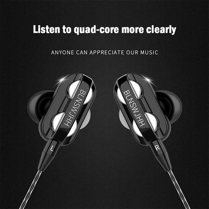 0407GG High Quality 3.5mm In Ear Earphones Wired Headset For Computer Dual Drive Stereo Sport Earbuds With Mic for iPhone for Samsung
