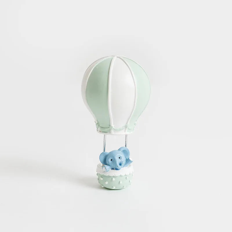 2808TA New Resin Mini Cute Hot Air Balloon Rabbit And Elephant Statue Decoration Sculpture Home Office Desk Ornament Toy Gift