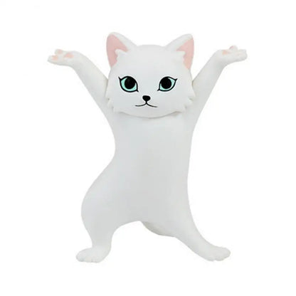 0907BA Kawaii Cats Pen Holder Funny Cat Doll Tabletop Figurines Plastic Crafts Earphone Holder For Office Home Decoration Accessories