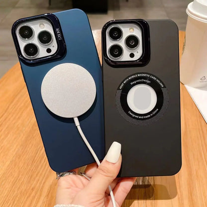 Matte Metal Lens Shield Magnetic Case - iPhone
