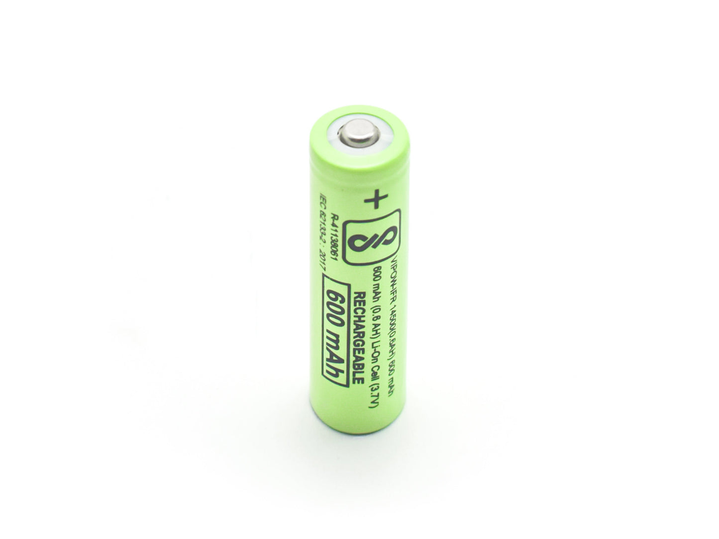 3.7V 600mAh 14500 Lithium-Ion Battery with Tip Top