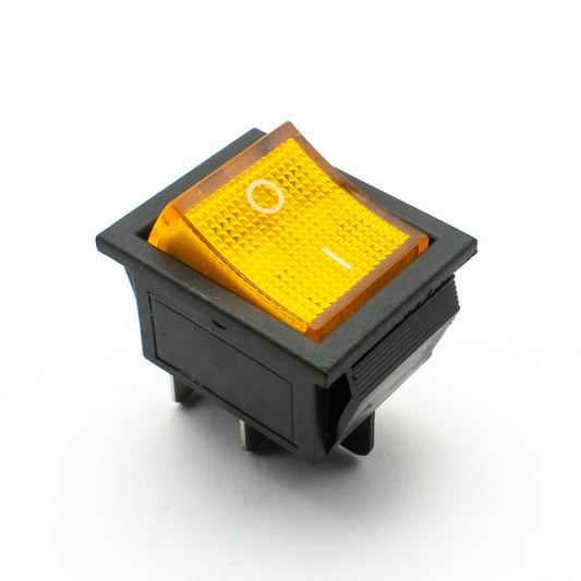 KCD4 16A 250V DPST ON-OFF Rocker Switch with Yellow Light