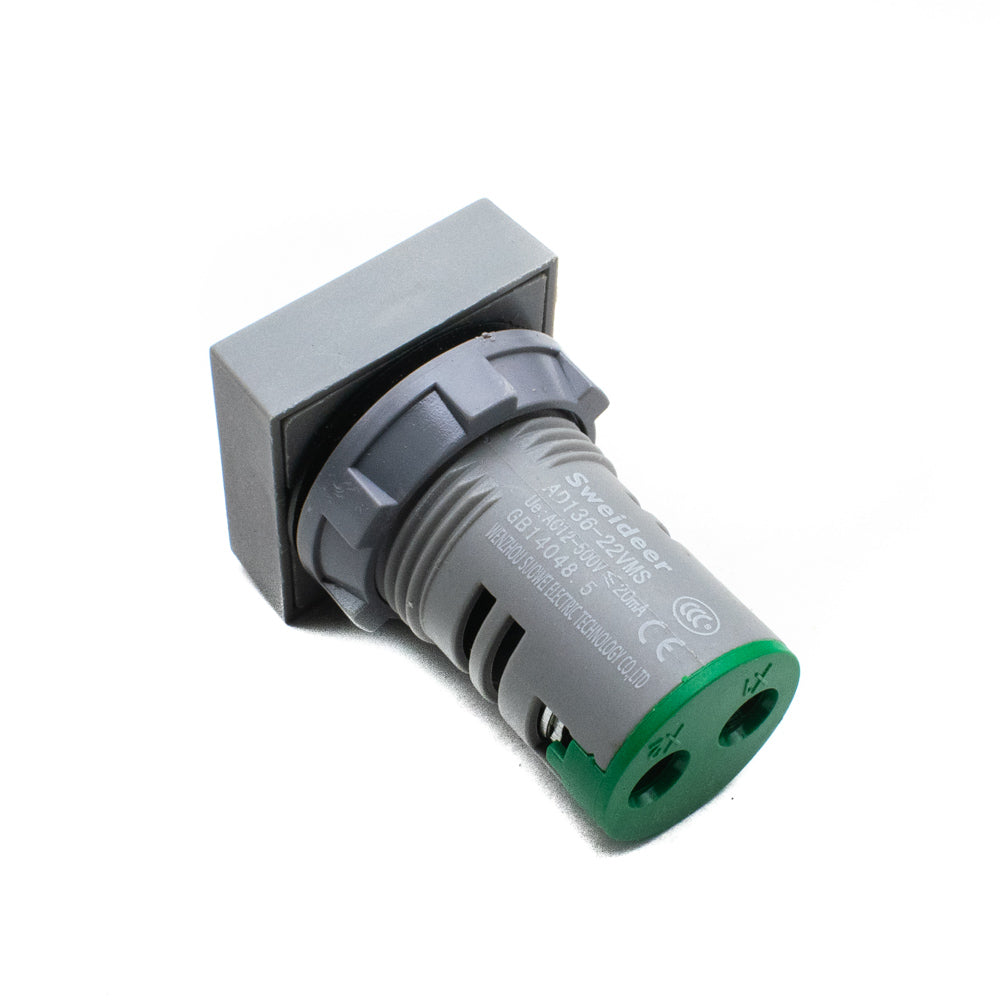 Sweideer AD136-22VMS Square Voltmeter Signal Lamp (Green)