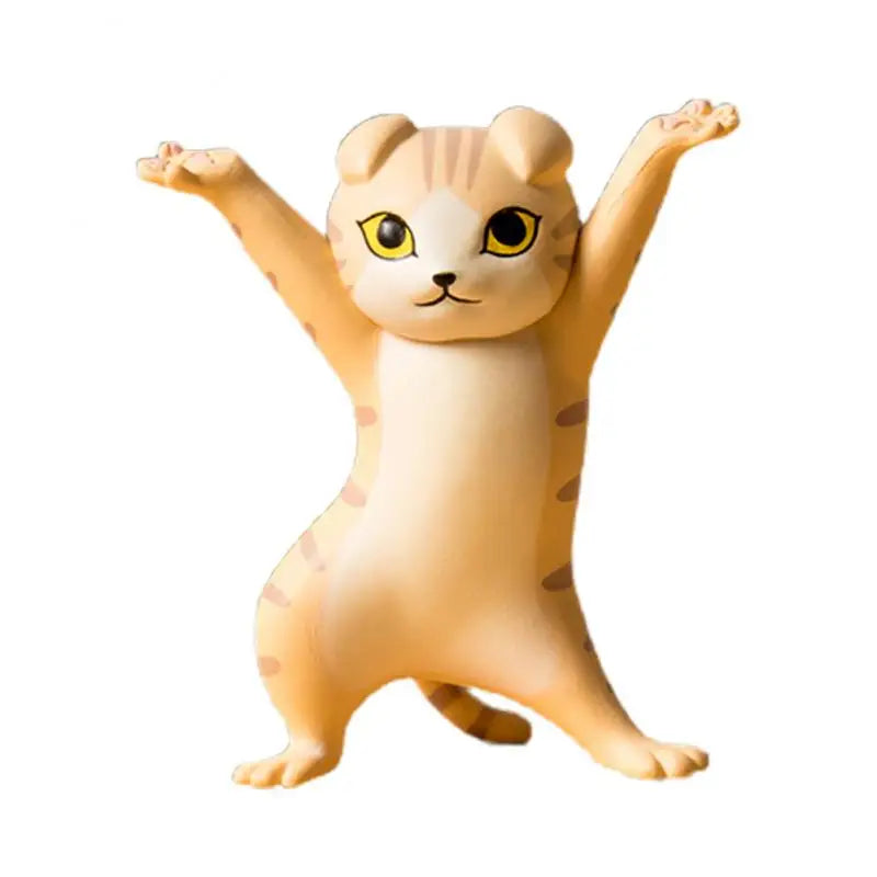 0907BA Kawaii Cats Pen Holder Funny Cat Doll Tabletop Figurines Plastic Crafts Earphone Holder For Office Home Decoration Accessories