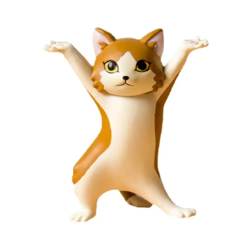 0907BA Kawaii Cats Pen Holder Funny Cat Doll Tabletop Figurines Plastic Crafts Earphone Holder For Office Home Decoration Accessories