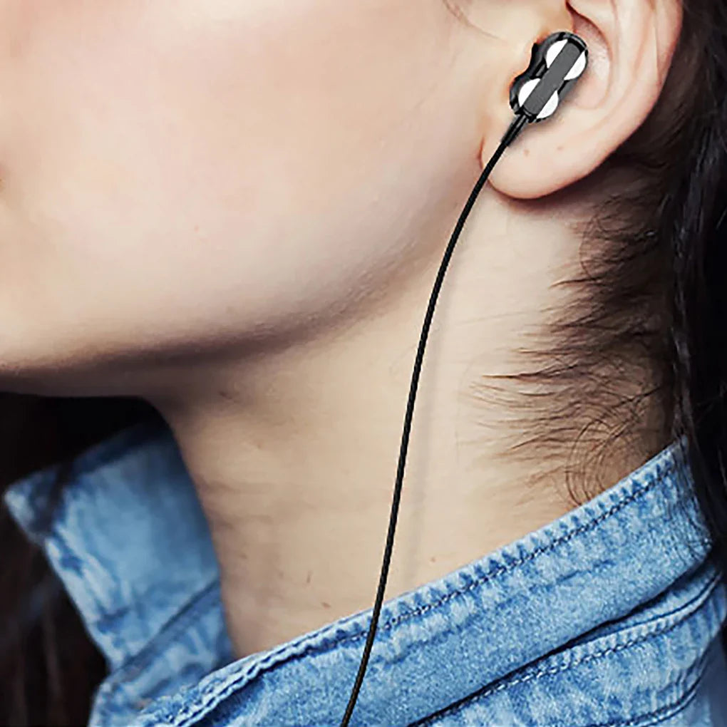 0407GG High Quality 3.5mm In Ear Earphones Wired Headset For Computer Dual Drive Stereo Sport Earbuds With Mic for iPhone for Samsung