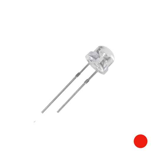 4.8mm Straw Hat Transparent LED Red Colour