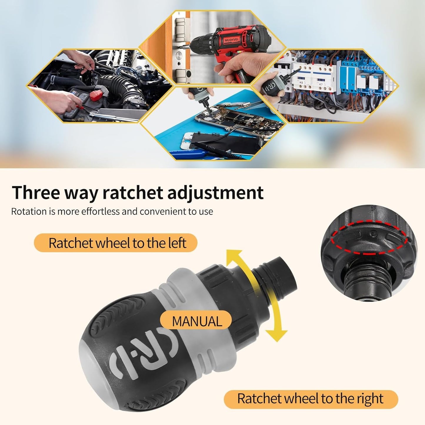 Ratcheting Double-Head Screwdriver with Storage Box