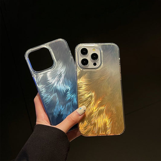 Luxury Feather Gradient Glitter Case - iPhone