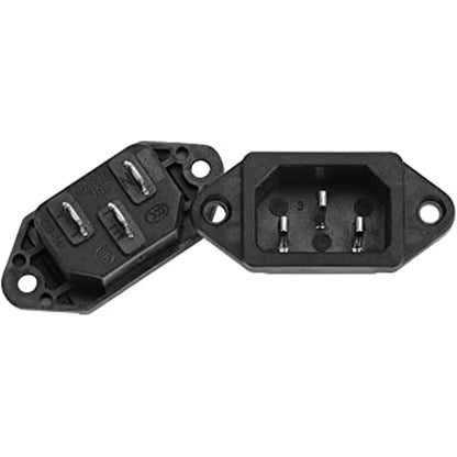 IEC320 C14 Panel Mount Plug Computer Adapter Power Connector Socket