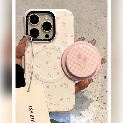 Tulip Charm Checkered Gripper Case