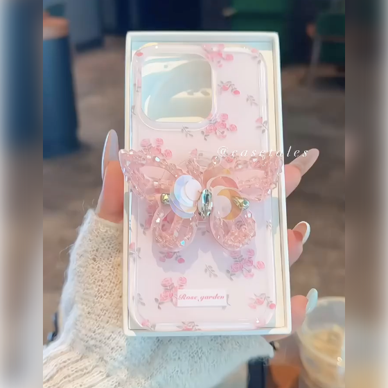 Blooming Diamond Butterfly Gripper Case