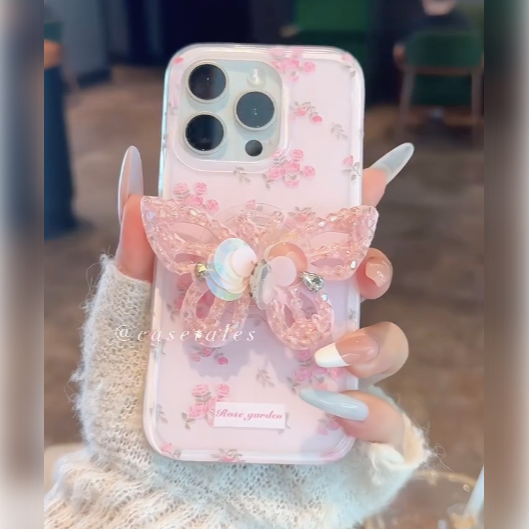 Blooming Diamond Butterfly Gripper Case