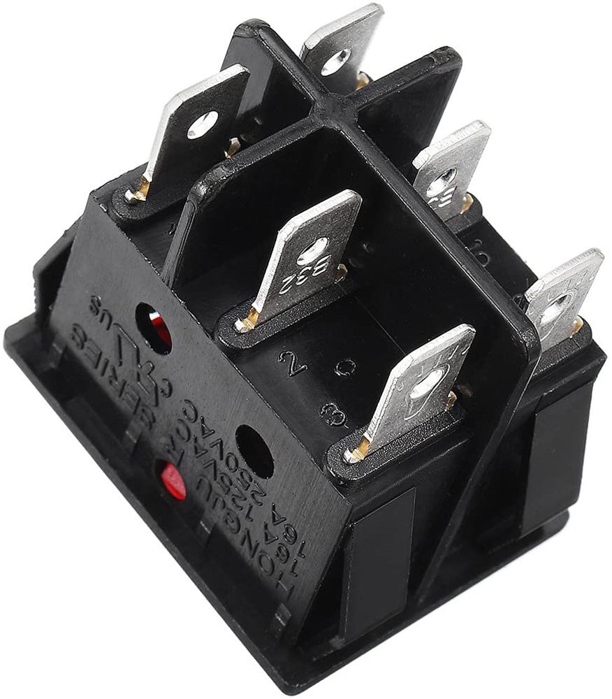 KCD4 Double Boat Rocker Switch 6 Pin On Off With Red Light
