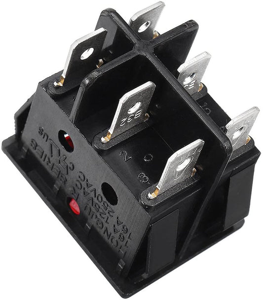 KCD4 Double Boat Rocker Switch 6 Pin On Off With Red Light