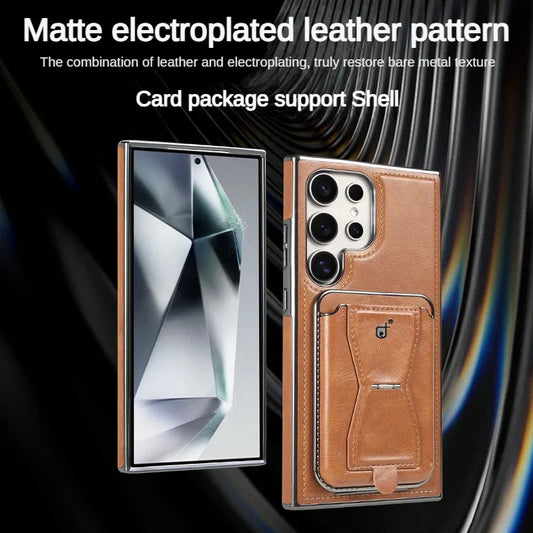Versatile Magnetic Leather Wallet Case - Samsung