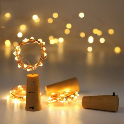Warm White 20 LED Wine Bottle Cork Copper Wire String