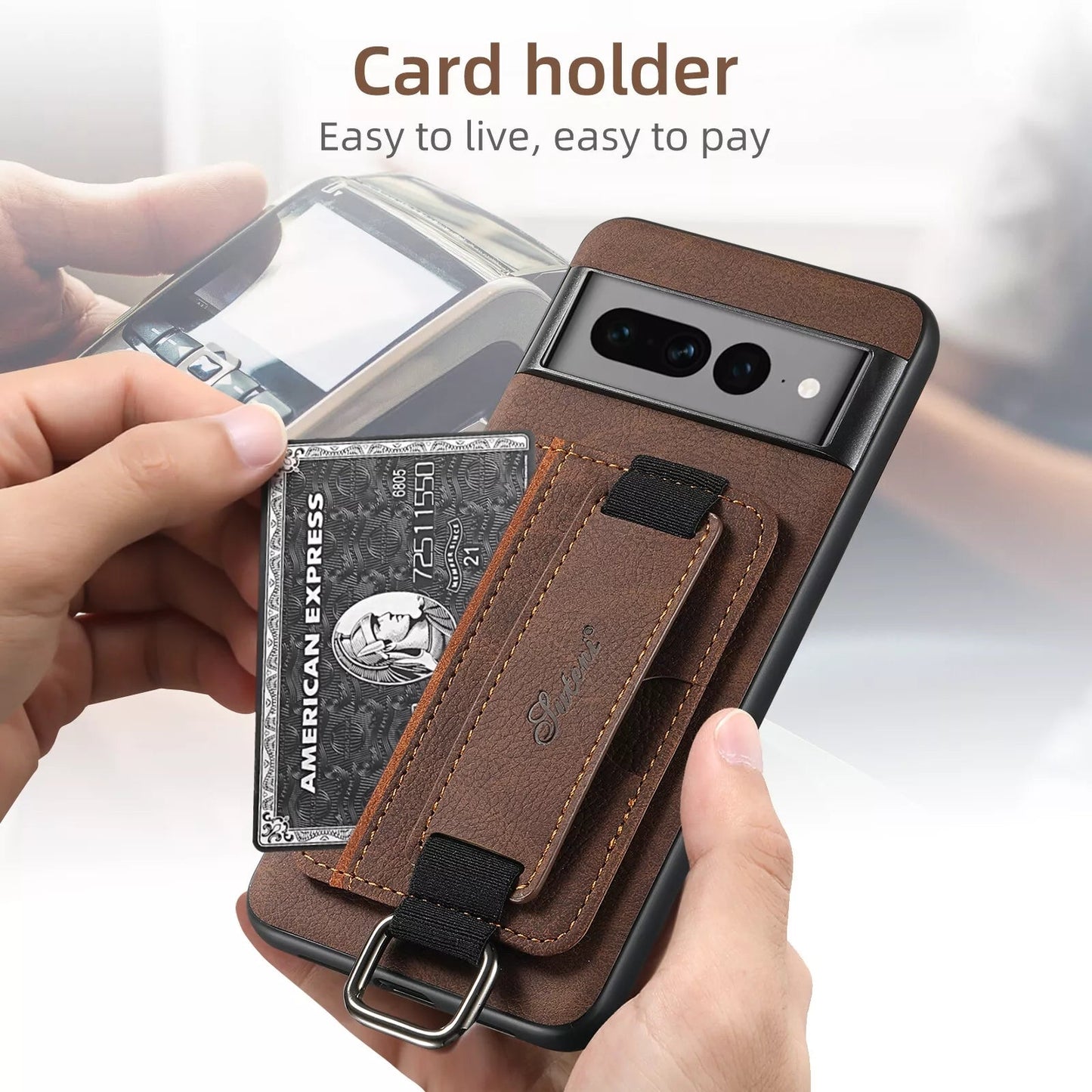 Premium Leather Belted Stand Case - Google
