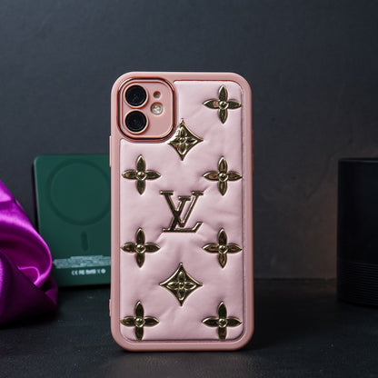 Luxury Brand Puff leather Phone Case - iPhone
