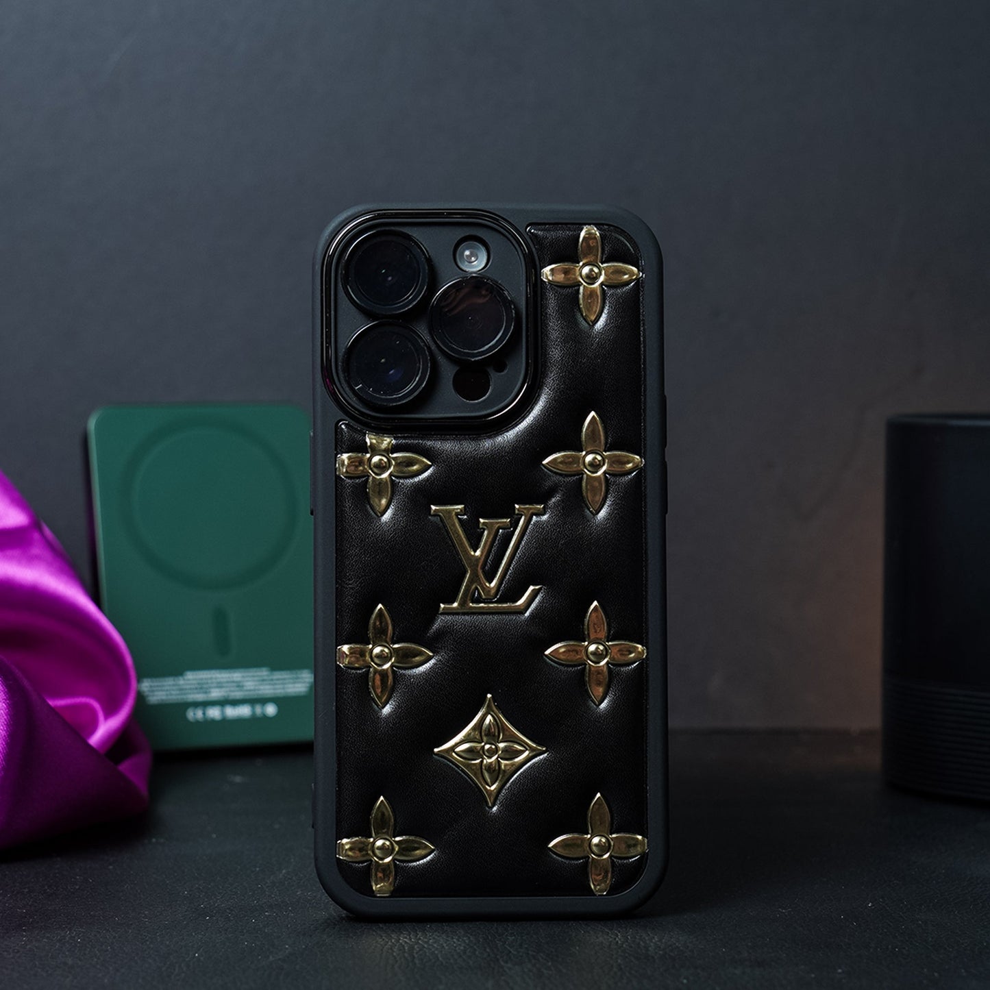 Luxury Brand Puff leather Phone Case - iPhone