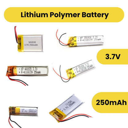 KP: Lipo Battery - Single Cell 3.7V 250mAh Lithium Polymer Battery