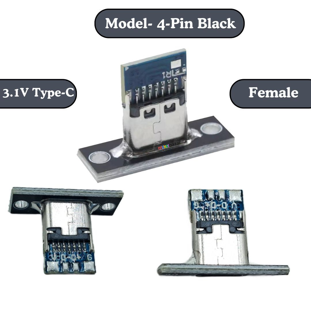 USB 3.1 Type-C Female USB Charging Port Module [Panel Mount]