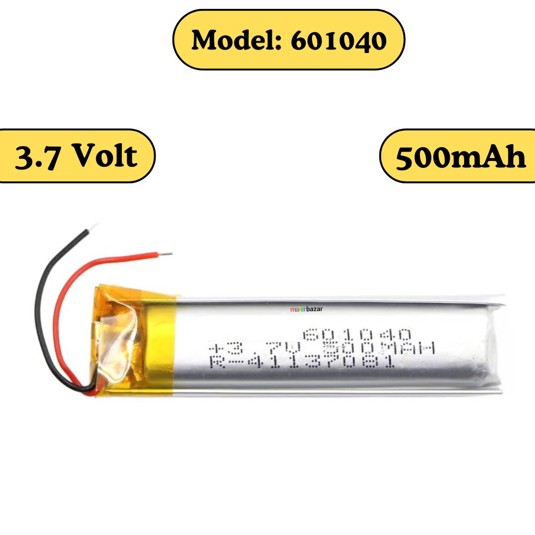 Generic: 3.7V 500mAh Lipo Battery - Single Cell Lithium Polymer Battery