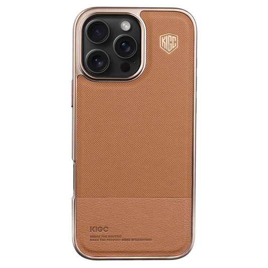 Matte Electroplated Leather Splicing Case - iPhone