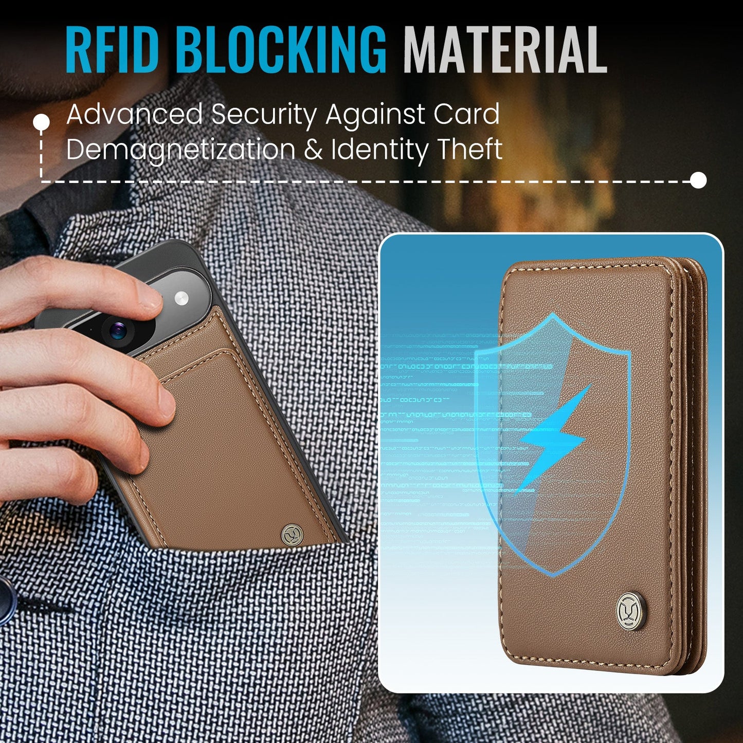 Compact Leather Wallet Case - Google